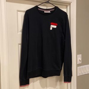 Men’s Fila size large sweatshirt, navy with red and white trim